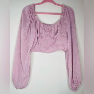 SHEIN Light Pink Polka Dot Blouse